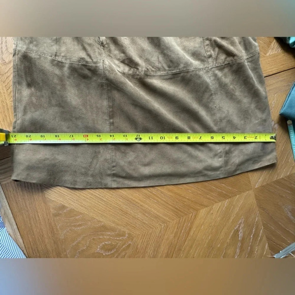 Hoss Intropia Goat Leather Short Sleeve Dress Size 36 US Size 4 Khaki Brown - Picture 15 of 16